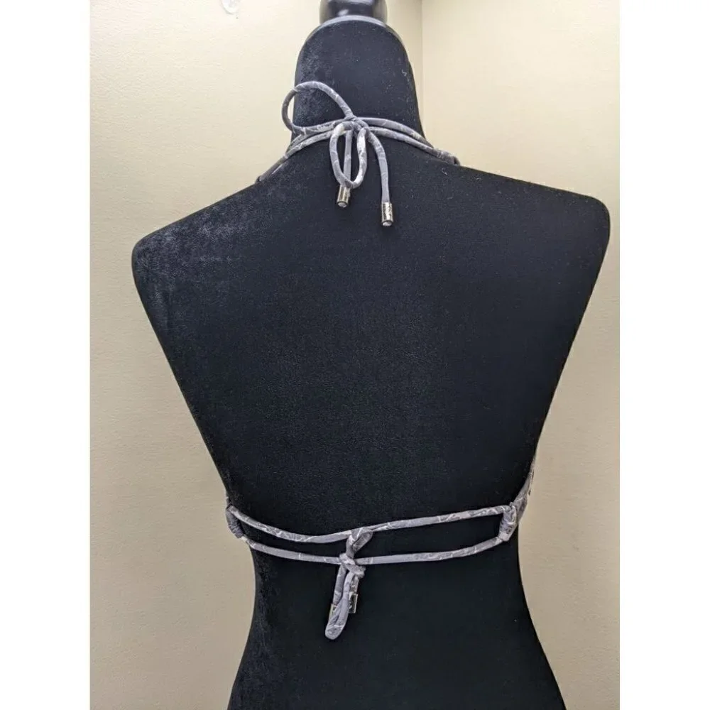 MICHAEL KORS BIKINI Top Size P Gray Paint Splatter Bin C